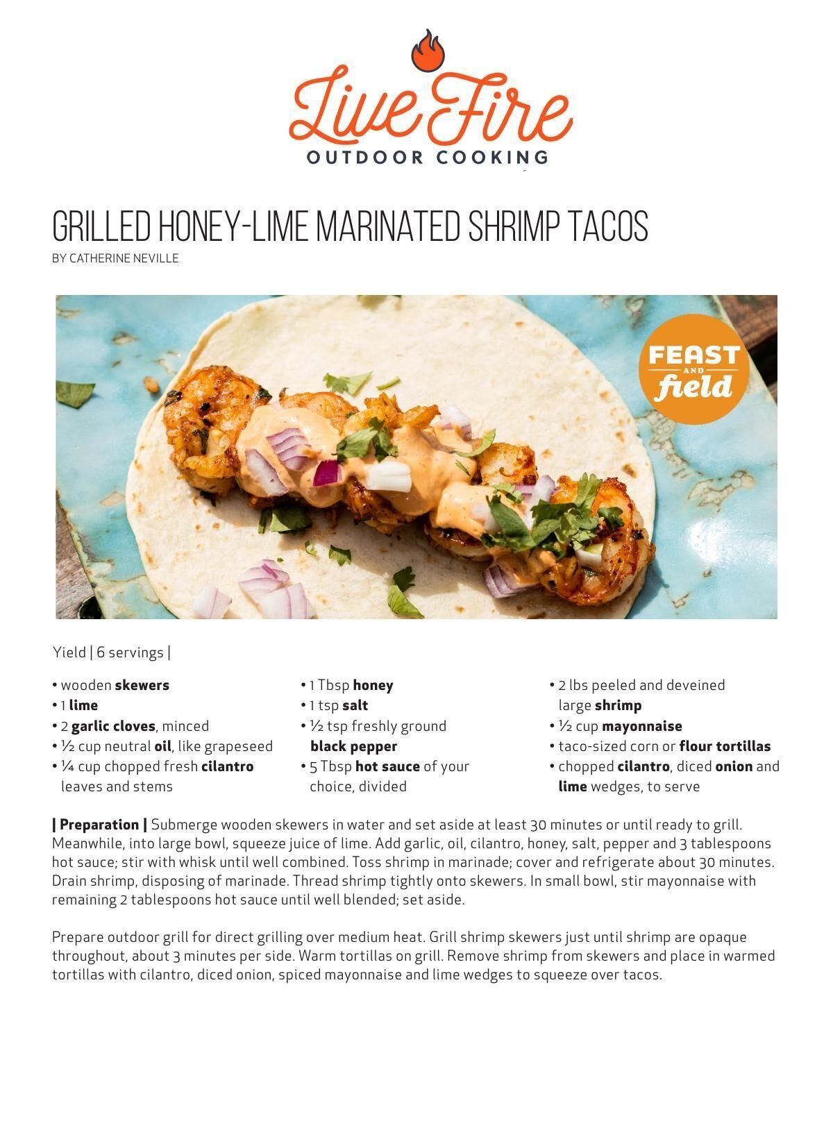 Download the Grilled Honey-Lime Marinated Shrimp Tacos recipe