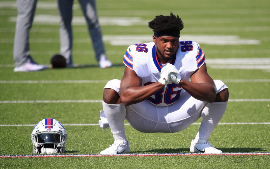 Buffalo Bills fullback Reggie Gilliam (41) covers a kick during an NFL  wild-card football game Sunday, Jan. 15, 2023, in Orchard Park, NY. (AP  Photo/Matt Durisko Stock Photo - Alamy