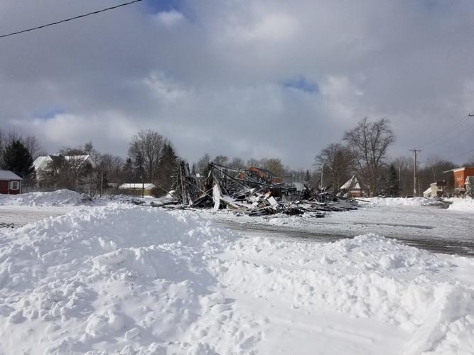 Fire destroys Barker library, Village Hall