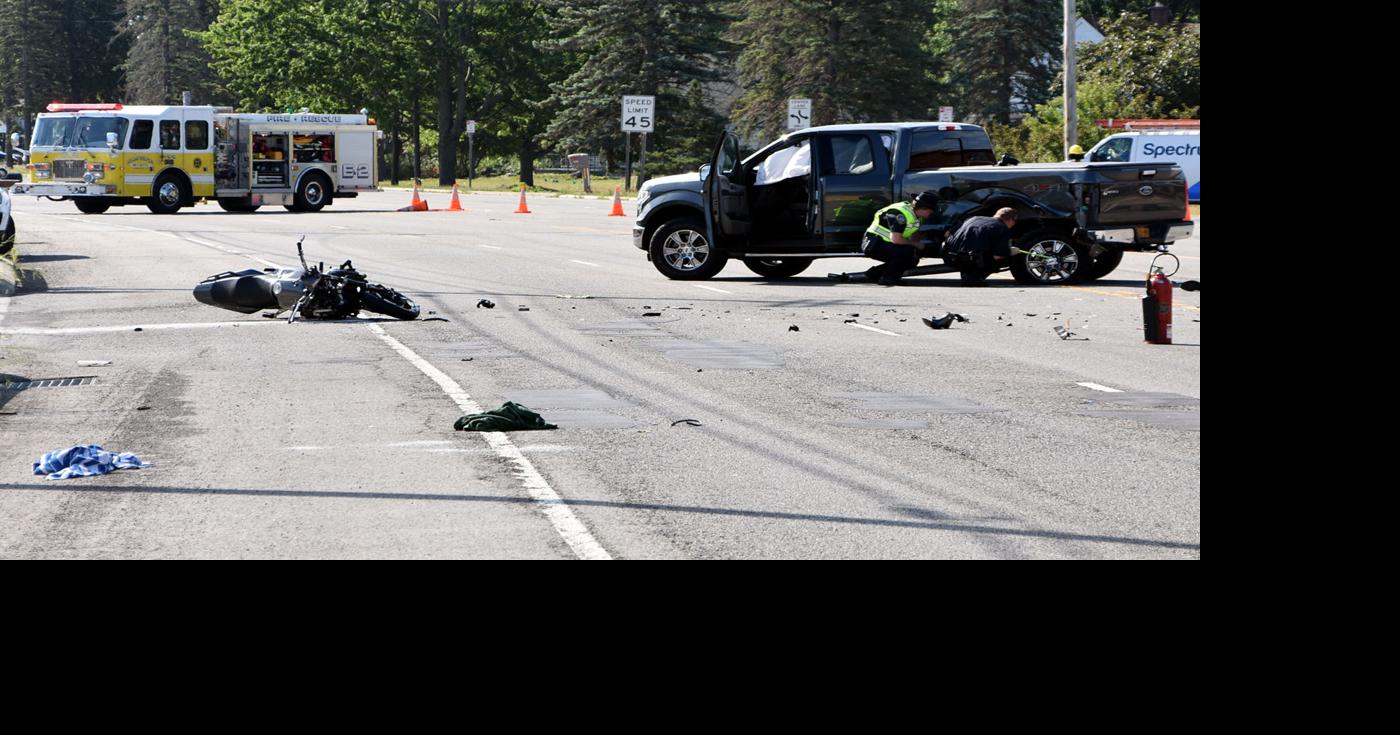 Wheatfield motorcyclist in critical condition after crash with pickup