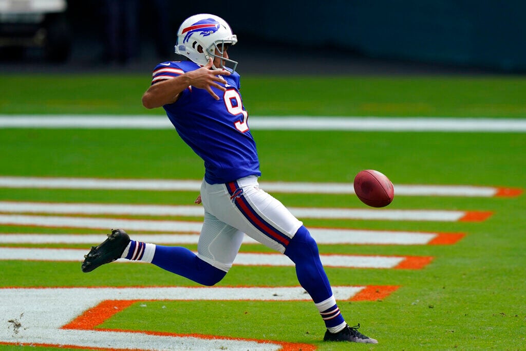 FILE - Buffalo Bills strong safety Dean Marlowe walks off the field after  an NFL football game against the New York Jets in Orchard Park, N.Y., in  this Sunday, Sept. 13, 2020