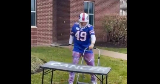 Buffalo Bills Fan Smashes Table After Smashing Cancer, Epic Video!