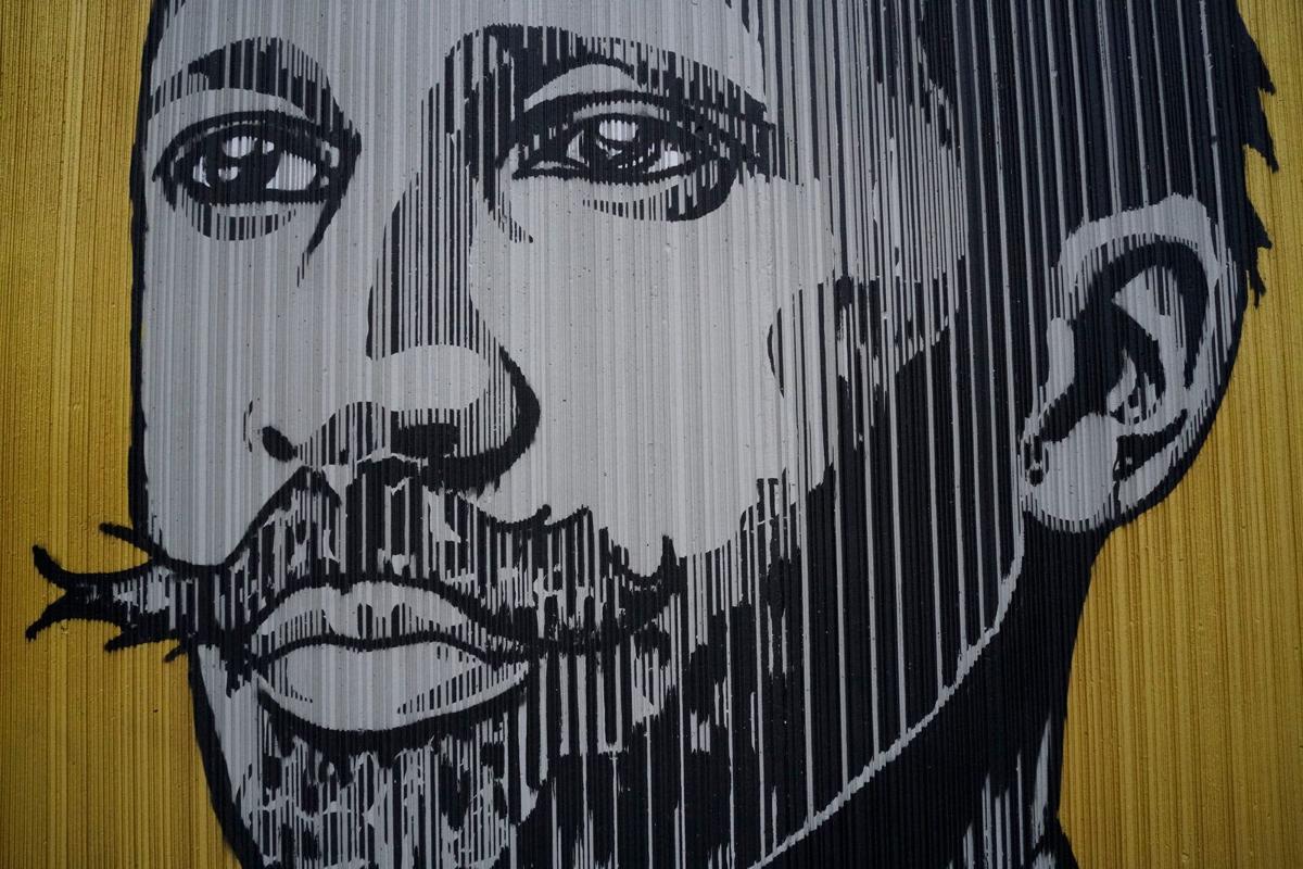 Freedom Wall portrait of W.E.B. Du Bois by Edreys Wajed