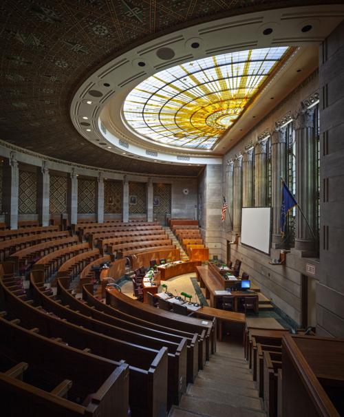 Common Council chambers inside City Hall