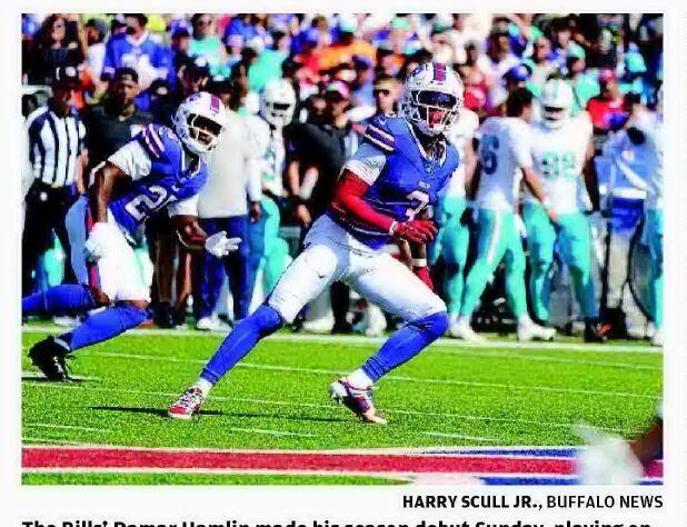 Bills' safety Damar Hamlin makes season debut in dominant win over