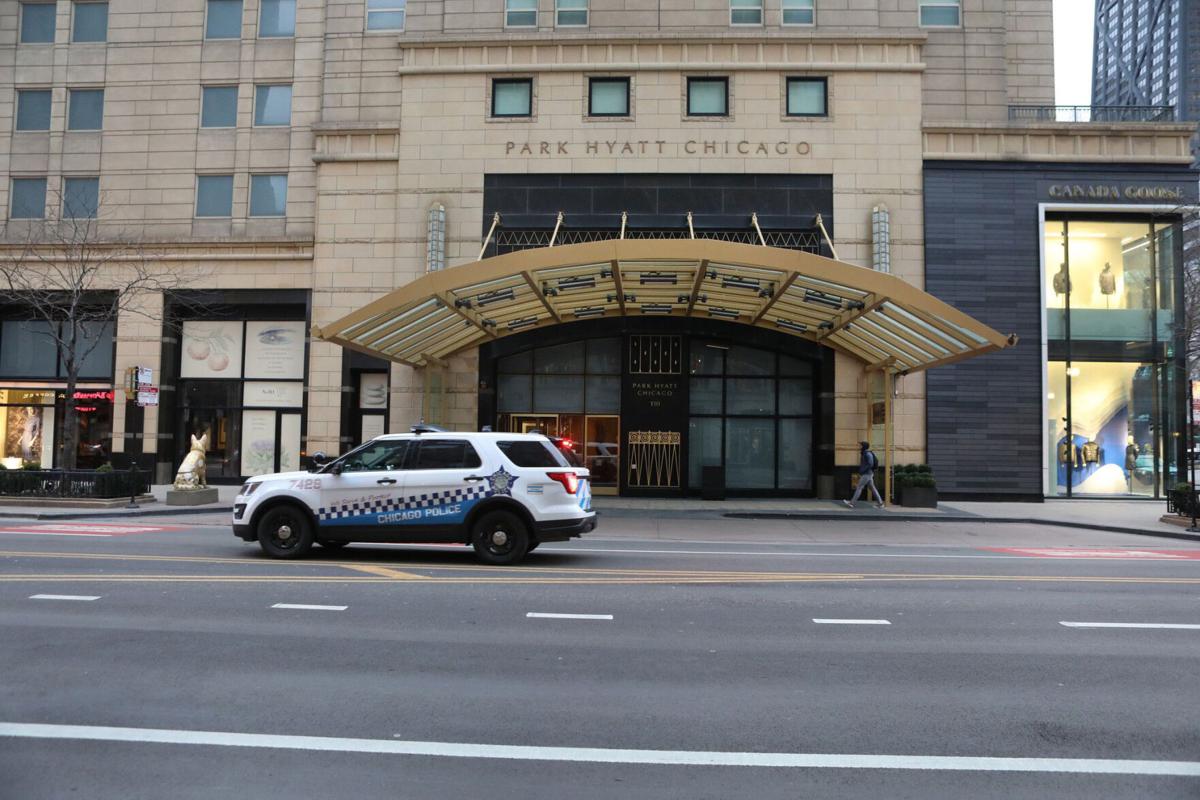 The Park Hyatt Chicago, 800 N. Michigan Ave. Hyatt Hotels Corp. announced it will require guests to wear masks in indoor public areas at hotels in the U.S. and Canada.