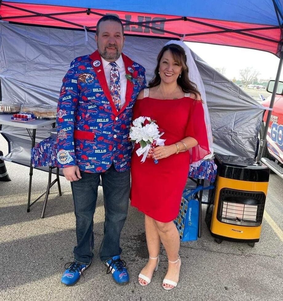 Buffalo Bills - Taking Buffalove to another level. These fans got married  in the parking lot pregame! Congrats to Kaitlin and Gerald!