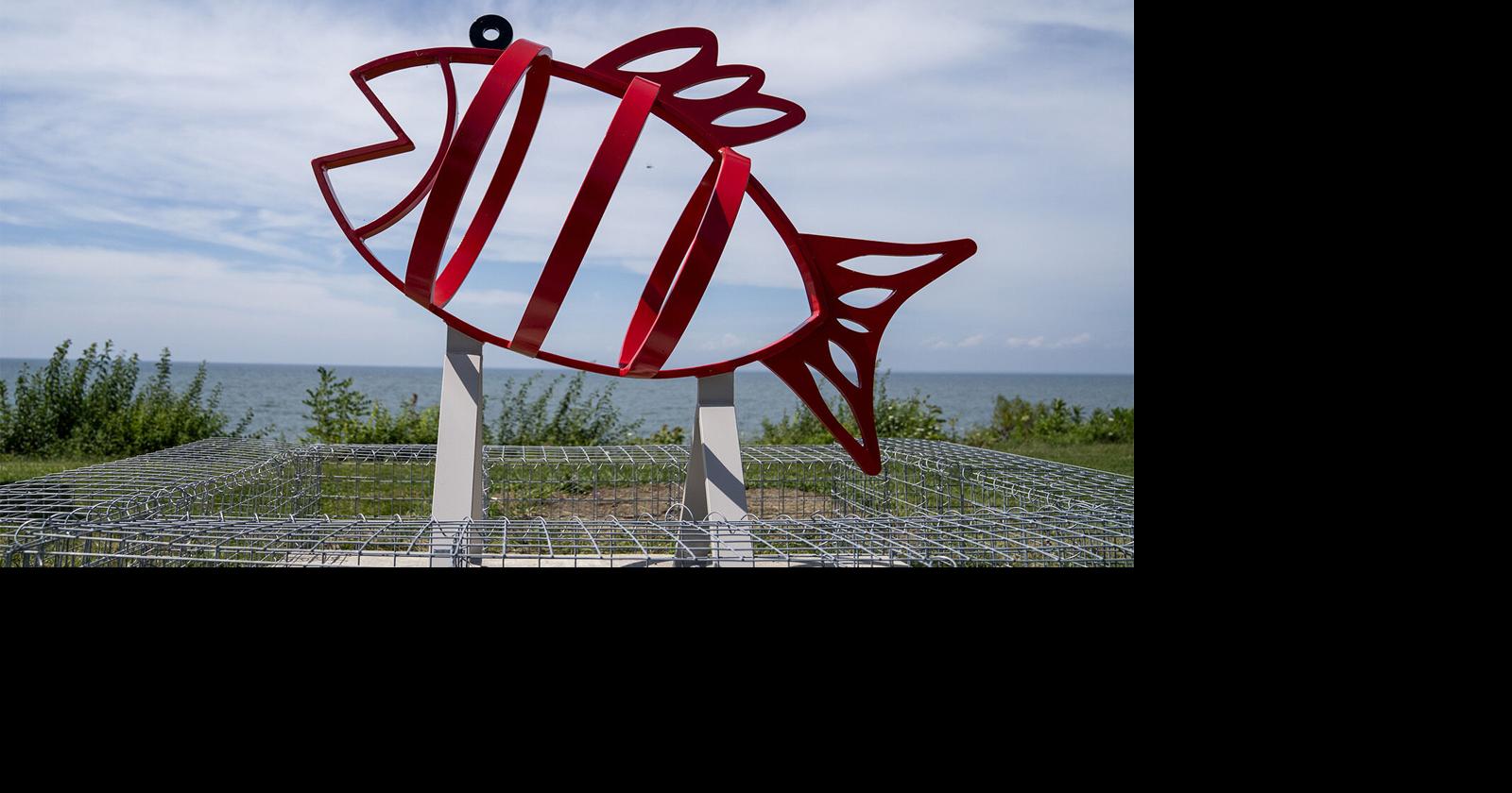 Port Clinton installs giant metal fish sculpture to collect