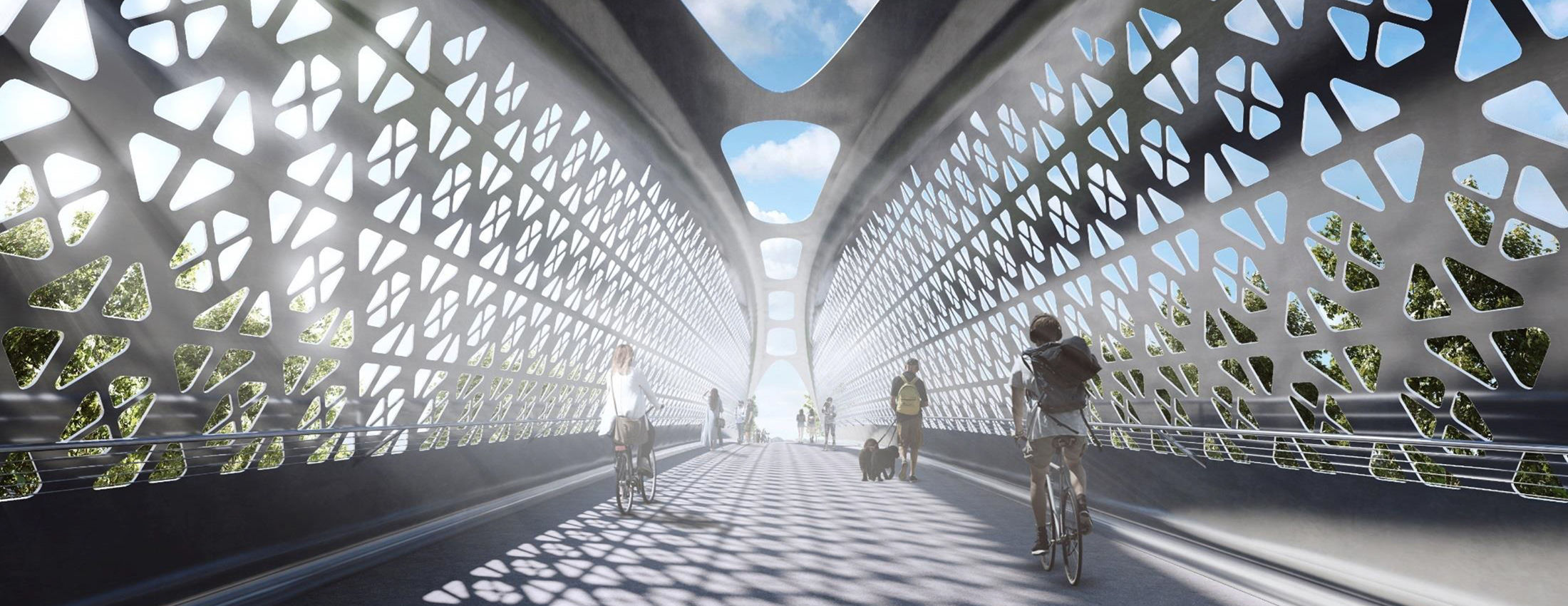 Sleek pedestrian bridge planned over I 190 to Centennial Park