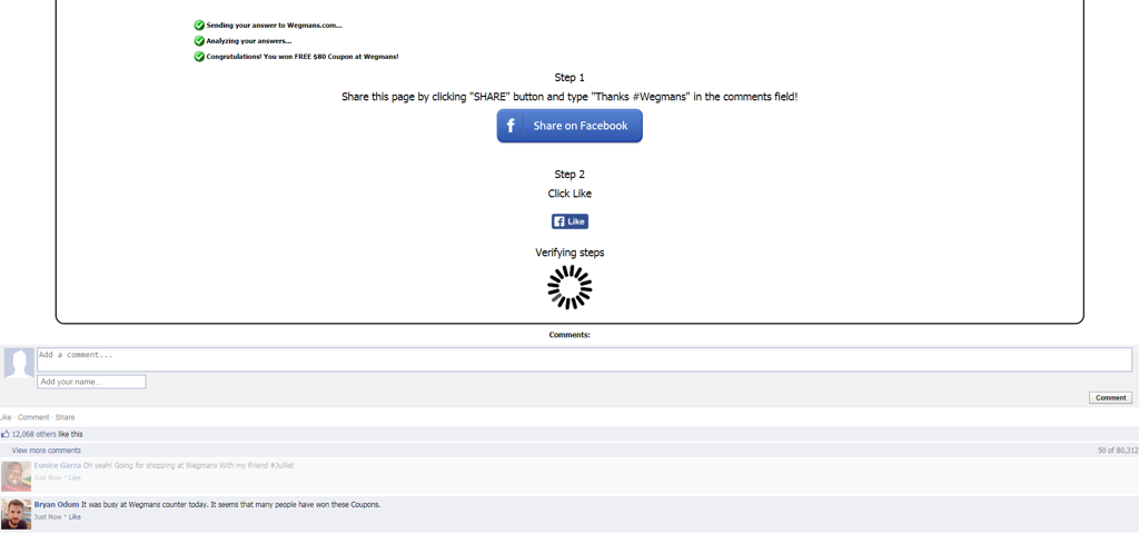 What would happen if you clicked on that fake $80 Wegmans ...