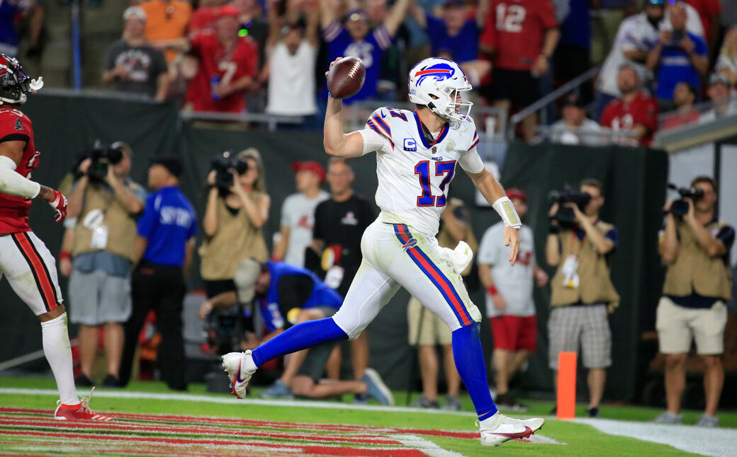 The Latest: Allen-led comeback sends Bills to OT with Bucs