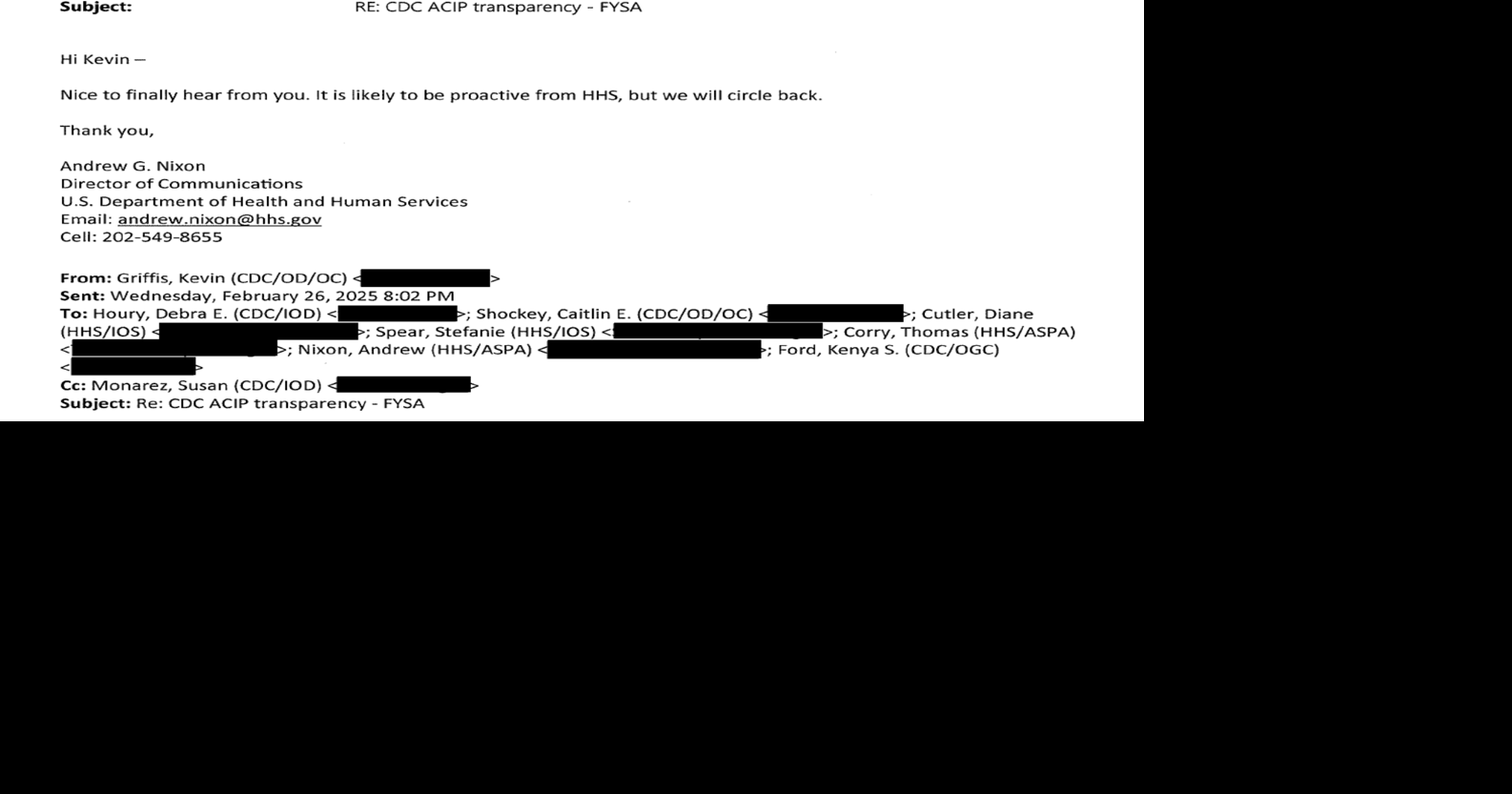 Read the CDC emails here