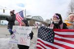 Hundreds express solidarity with Canadian truckers in Peace Bridge protest