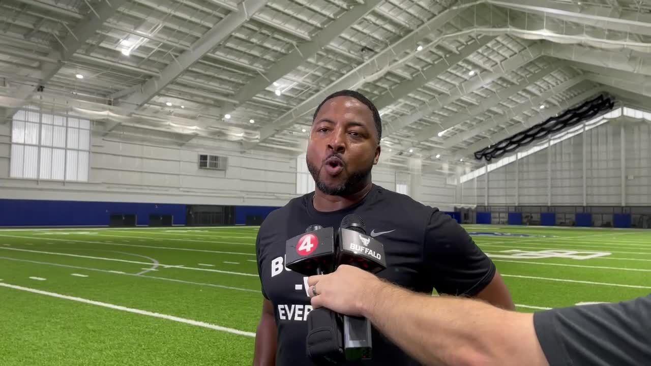 UB football coach Maurice Linguist shines at media day, talks extension  with Bulls
