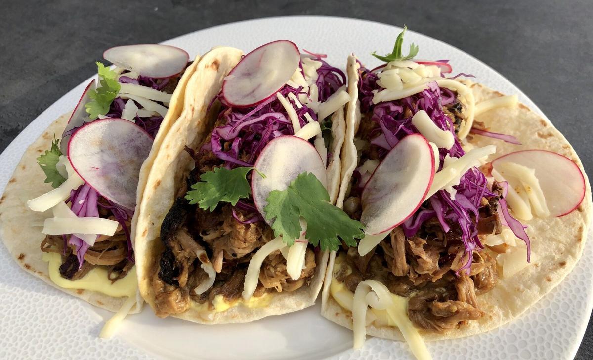 Carnitas taco trio Patrick's Rooftop
