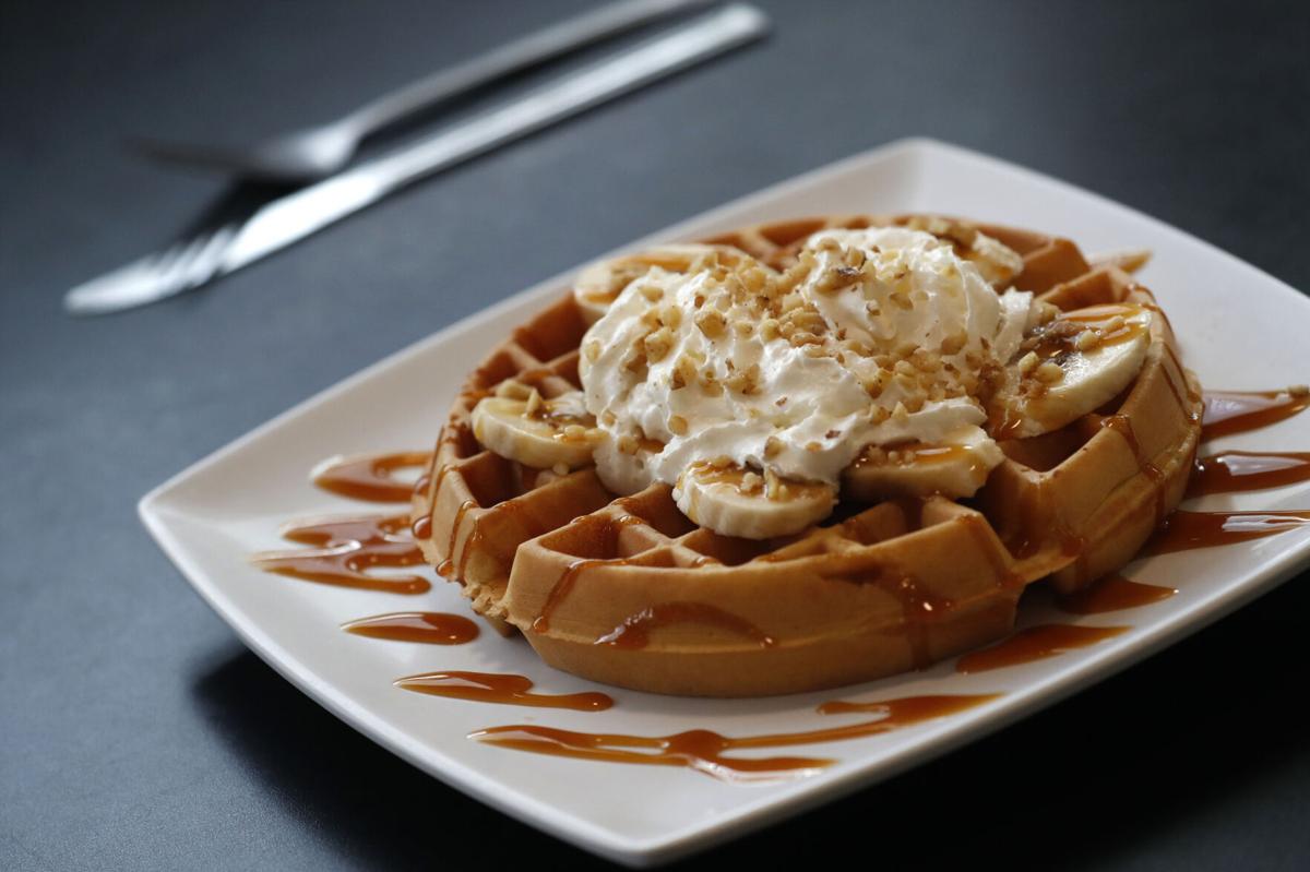 Poked Yolk caramel banana waffle