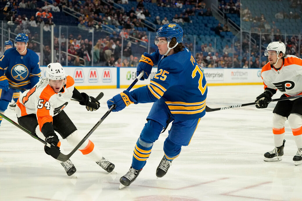 Sabres defenseman Owen Power is listed as week to week after appearing to  hurt left hand in practice