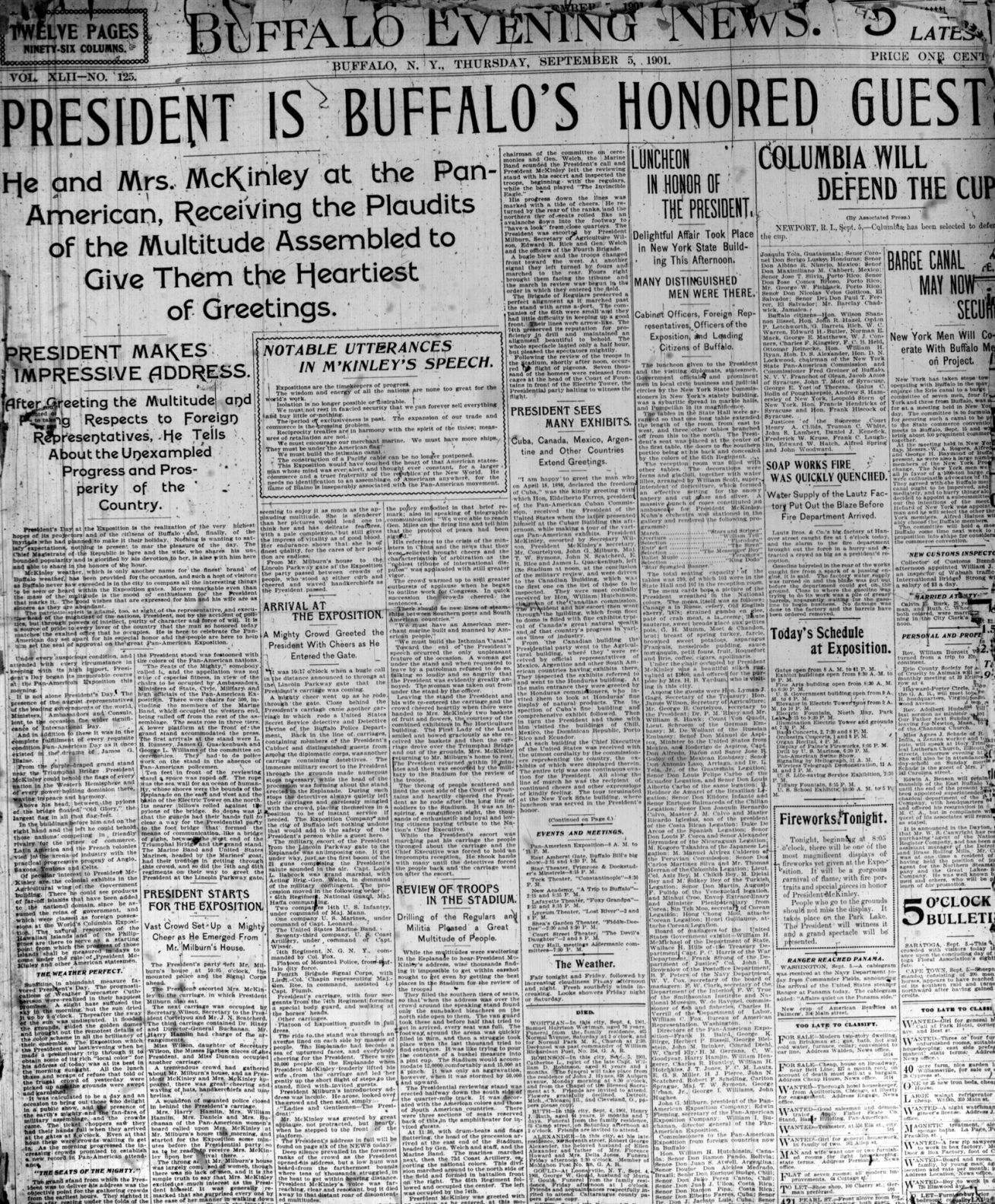 Pages in History: President McKinley's assassination