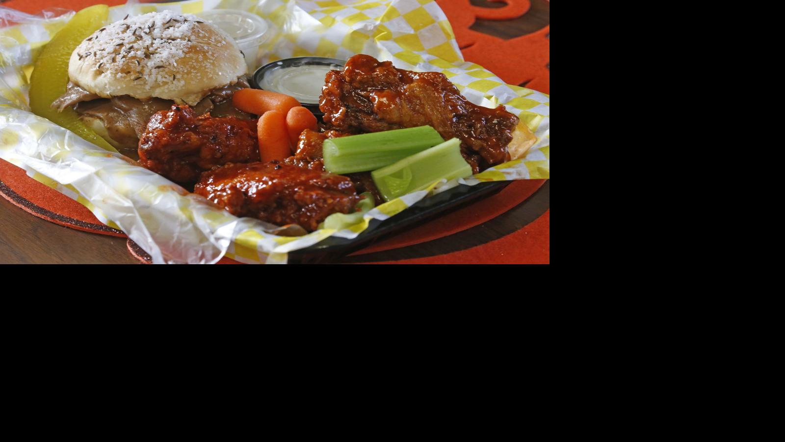 Wingnutz knows what works with delicious wings, beef on weck, fries Dining