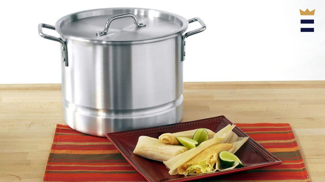 Aluminum Tamale/Steamer Set - 52 quart + 20 quart with steamer insert and  lids.