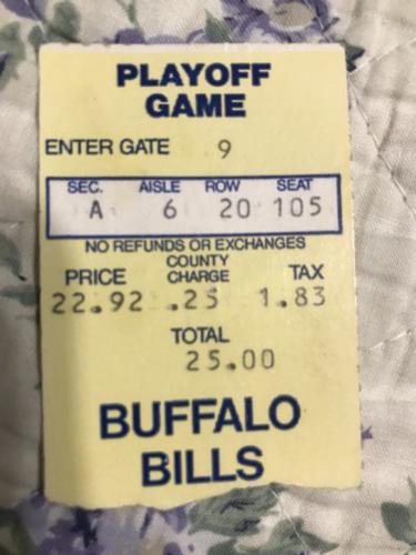 Buffalo Bills at Miami Dolphins 1992 AFC Championship Game ticket stub