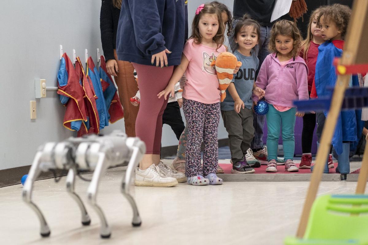 Four-legged robot interacts with preschool children at UB's  Early Childhood Research Center