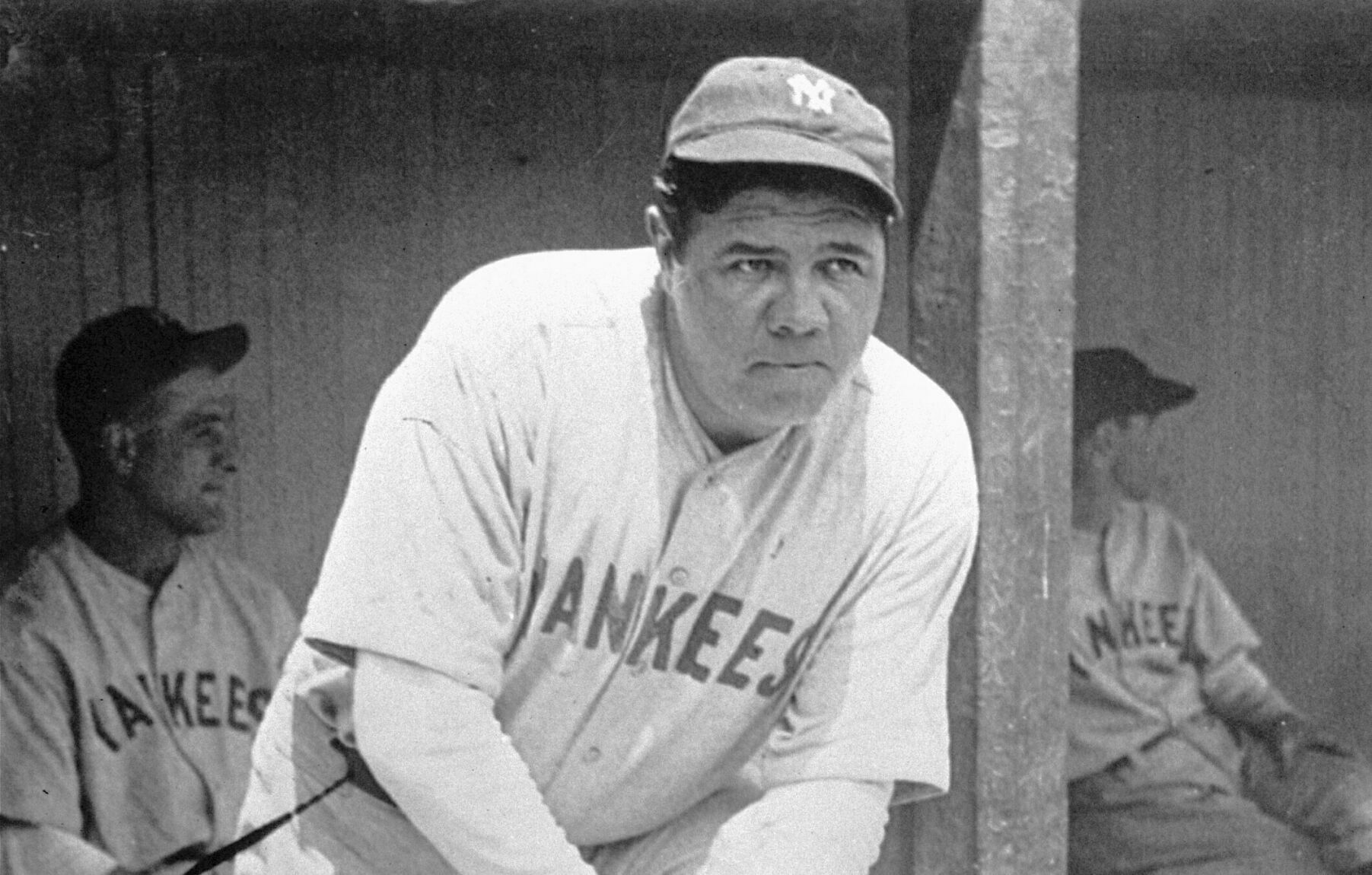 Famous Babe Ruth Photograph Large Restored Reprint Vintage 