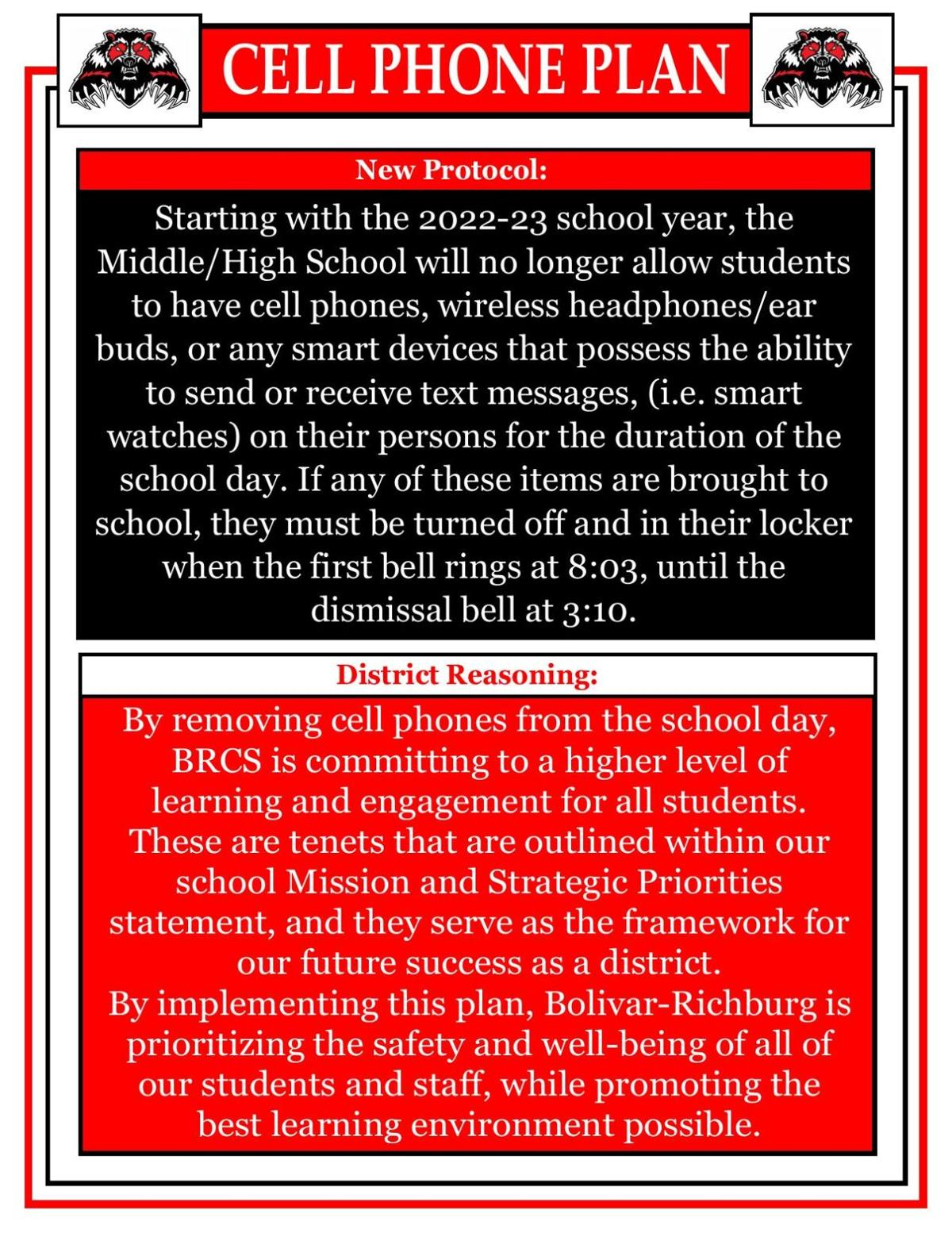 Allegany County district bars cellphones for full school day