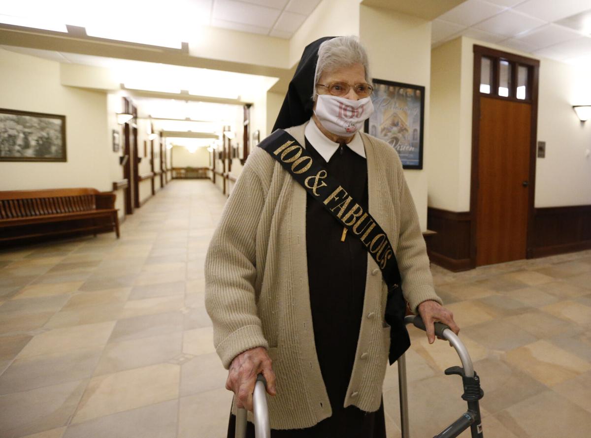 Sister Ursuline 100th birthday vaccination