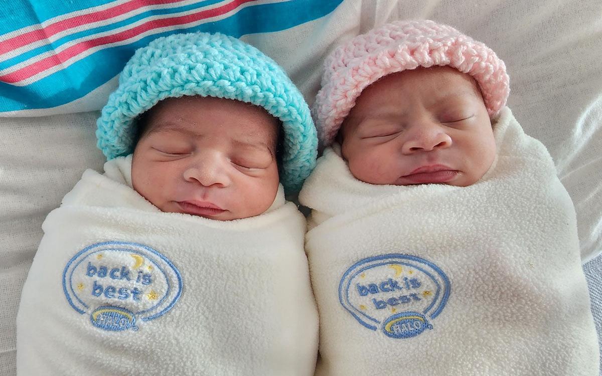 newborn twin babies in hospital
