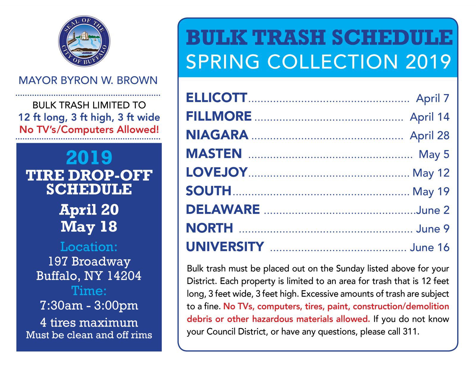 Buffalo s 2019 bulk trash collection starts Sunday