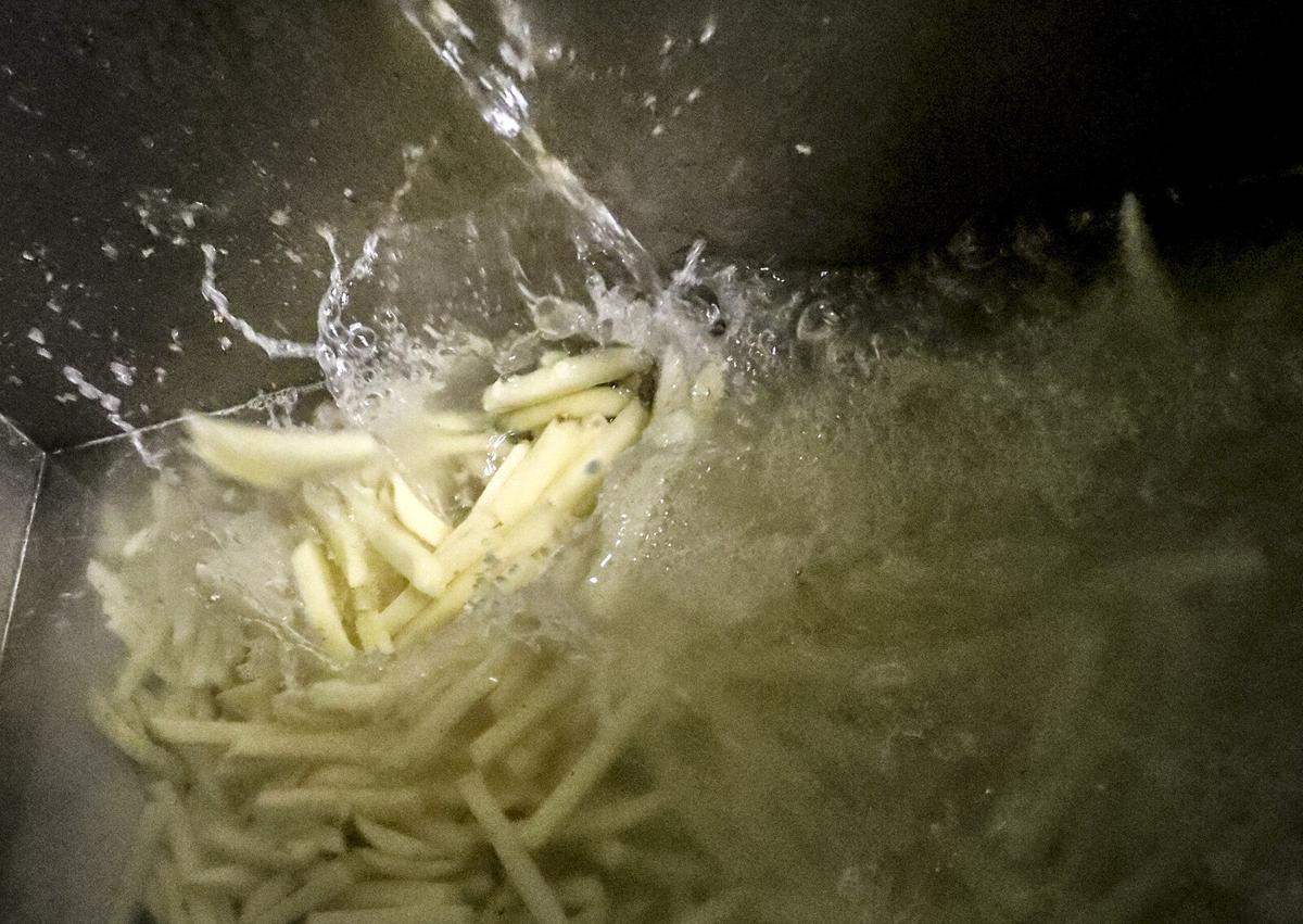 Connors Hot Dog Stand Fries preperation
