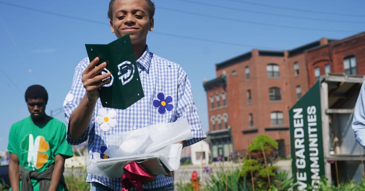 Falk School students put their handmade tools to work in community gardens