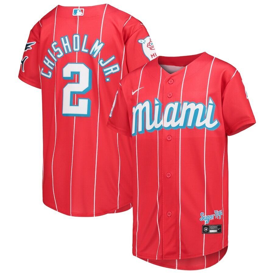 Youth Nike Red Miami Marlins City Connect Replica Jersey 