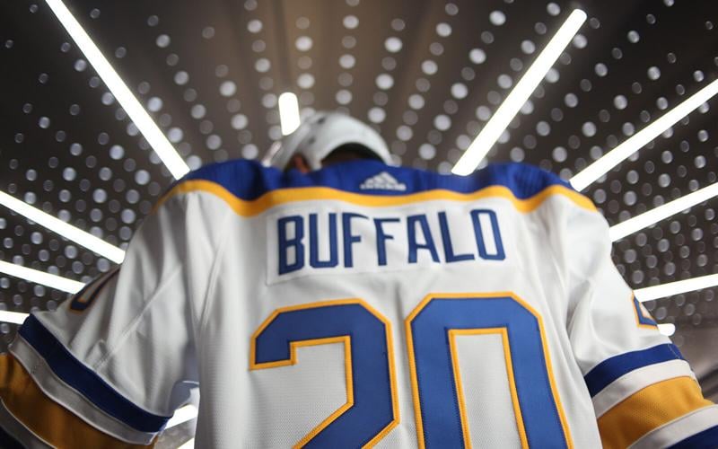Sabres' new reverse retro jersey features goathead logo with royal, gold