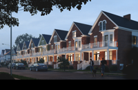 Florida Street duplexes - night