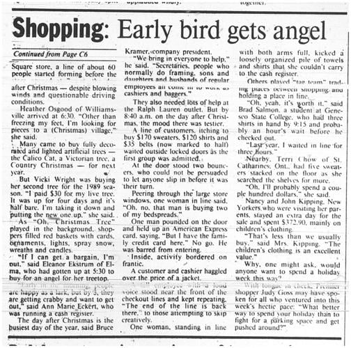 Dec. 29, 1989: Frenzied post-holiday shopping makes for a familiar