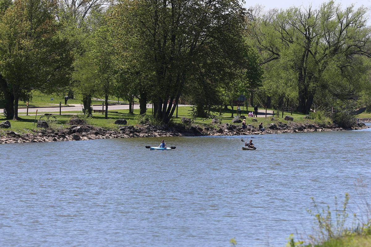 Erie Canal kayakers in Lockport