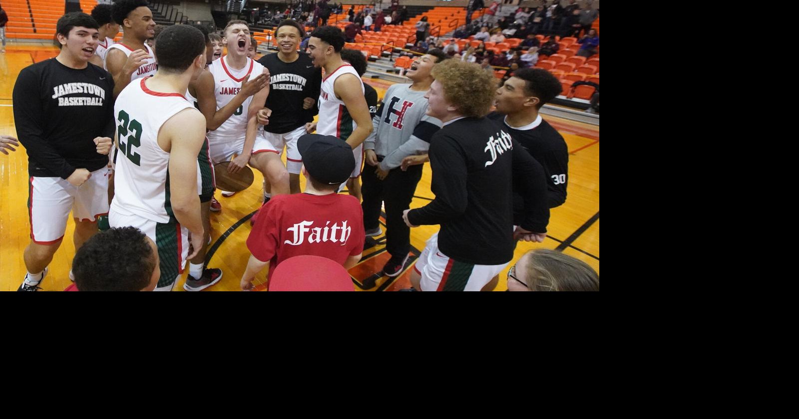 Photos Jamestown boys basketball celebrates Far West Regional win over