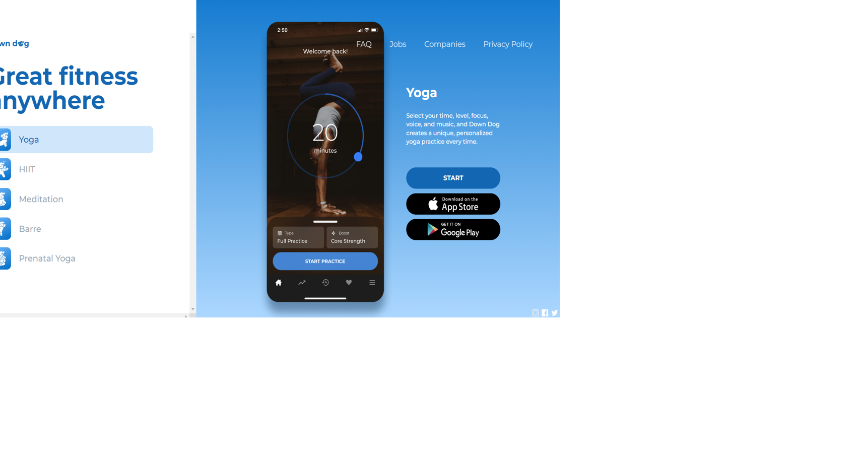 Down dog app barre sales