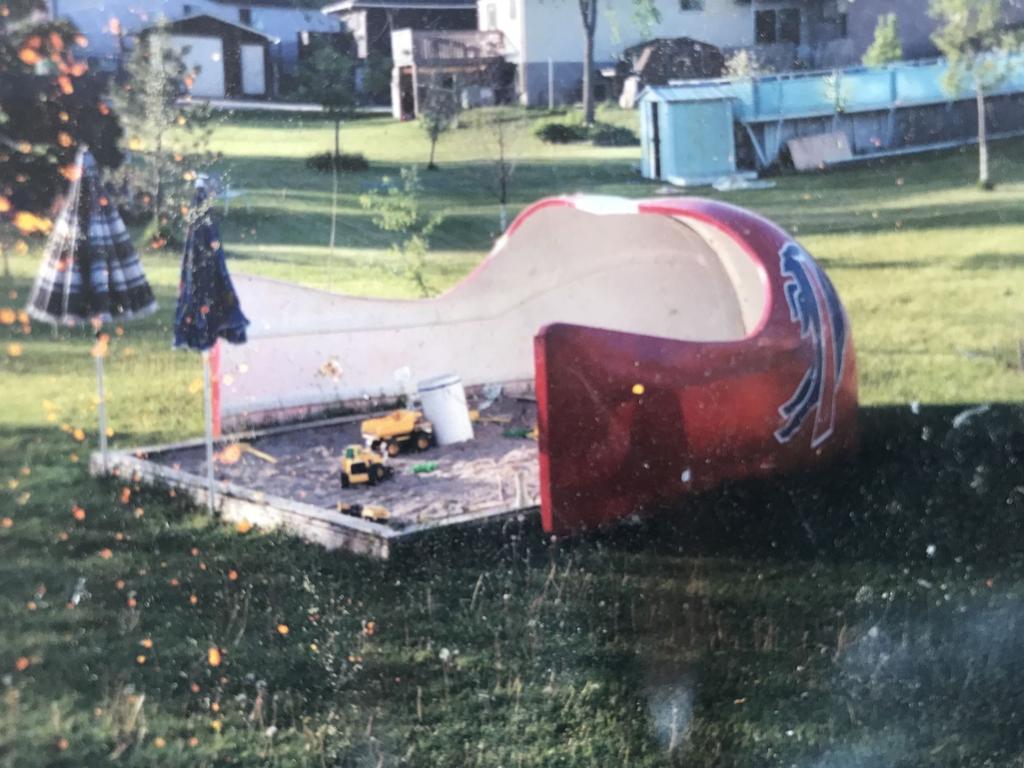 Toast To The Bills Ontario Family Creates Bills Giant Helmet Bar In Backyard Buffalo Sports Buffalonews Com