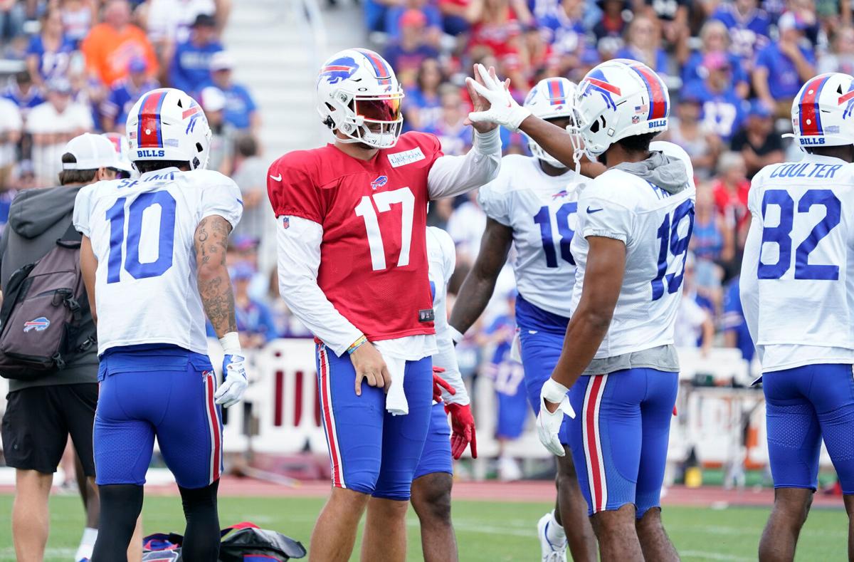 Buffalo Bills quarterback Josh Allen is seen during an NFL football  training camp with the Carolina Panthers in Spartanburg, S.C., Wednesday,  Aug. 14, 2019. (AP Photo/Gerry Broome Stock Photo - Alamy