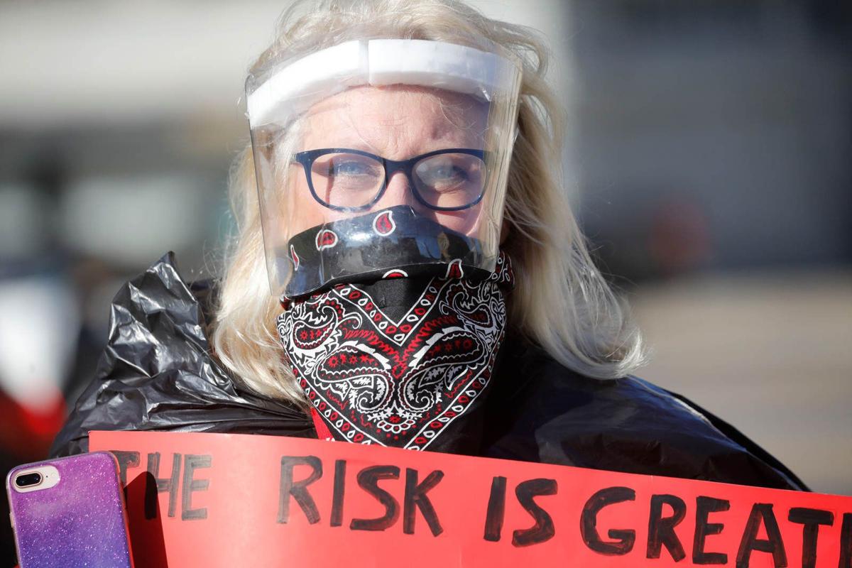 Health care workers protest lack of protective gear
