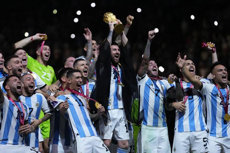 Messi's WC Win Honoured With Gold Argentina Jersey