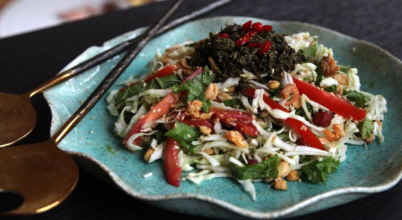 Taste of Burma Make your own tea leaf salad