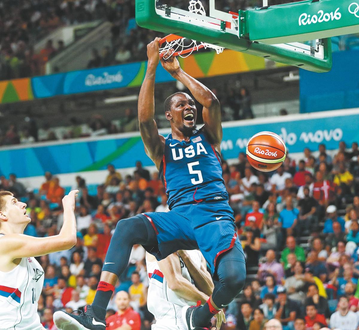 Durant finds his bliss as scorer, leading U.S. men to gold