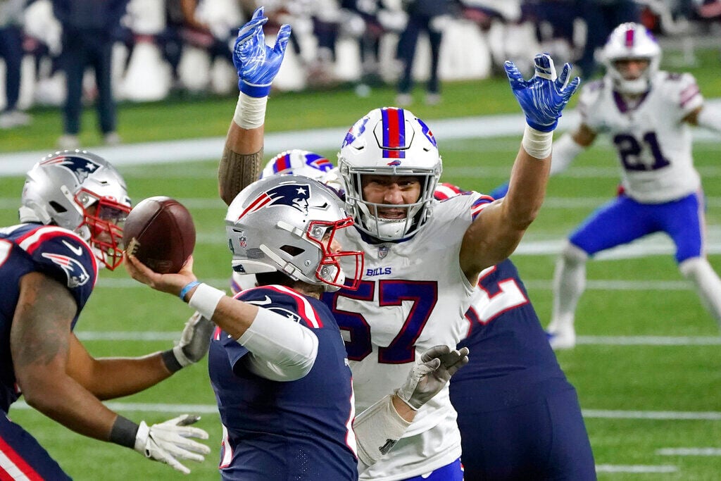 Buffalo Bills defensive end A.J. Epenesa (57) during the first half of an  NFL football game