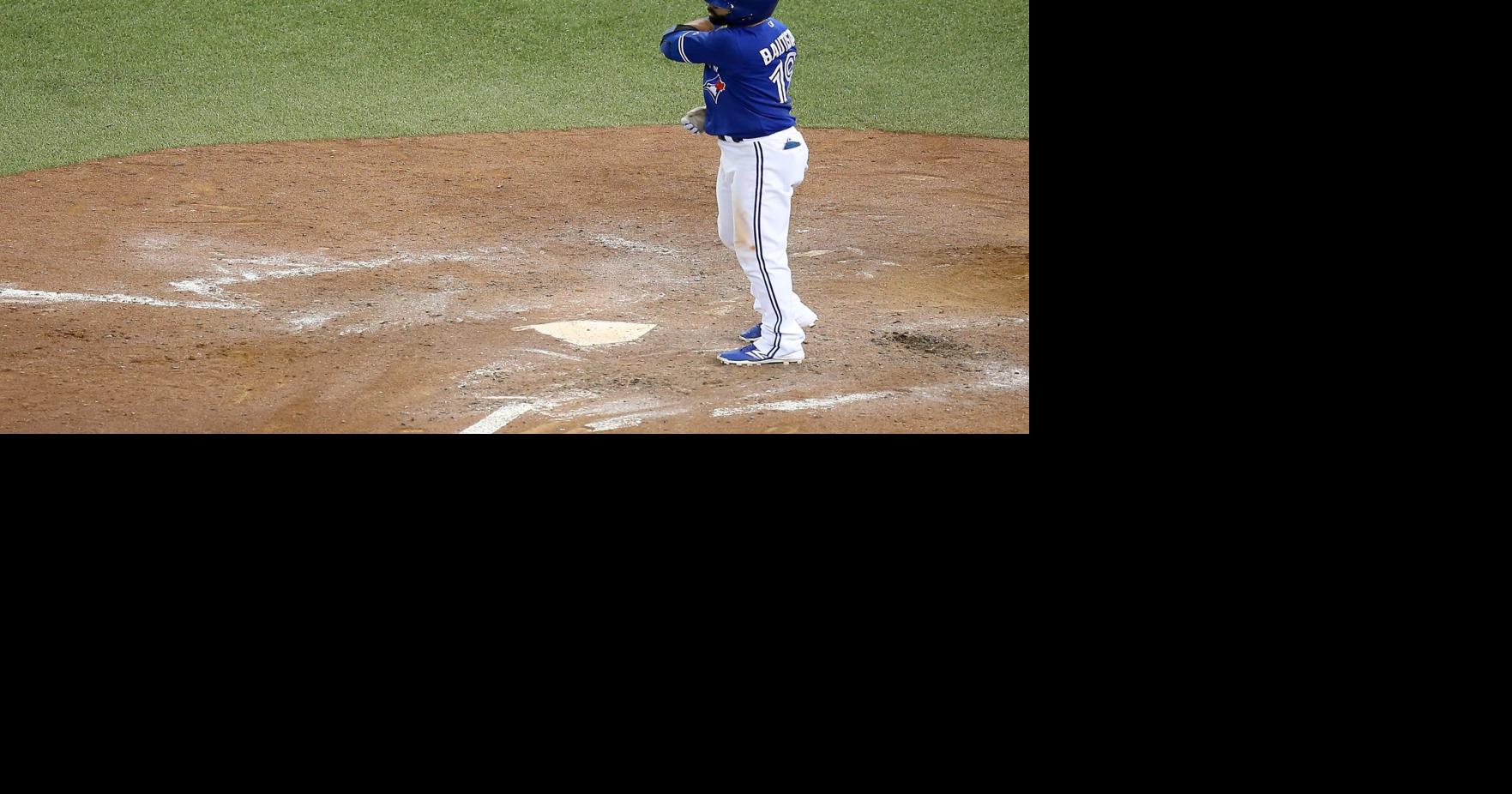 Jose Bautista gets emotional while being honored by Blue Jays