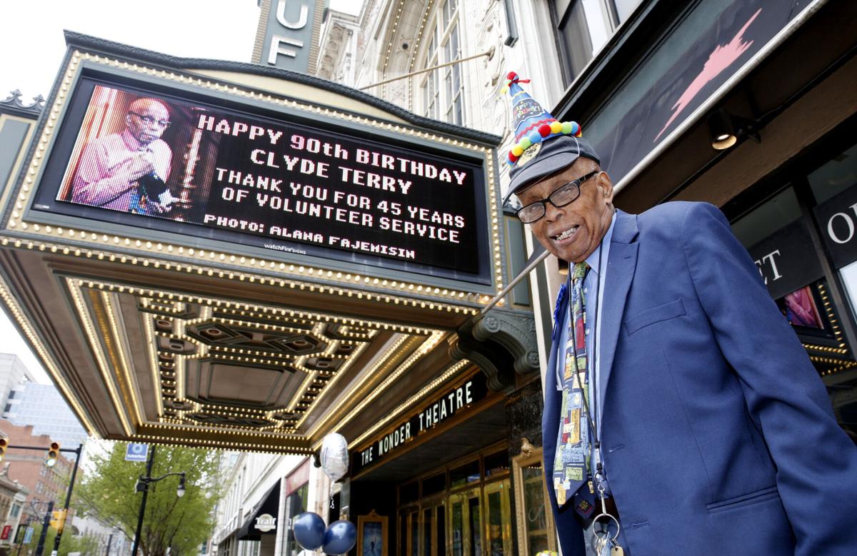 Clyde Terry on the Shea's marquee