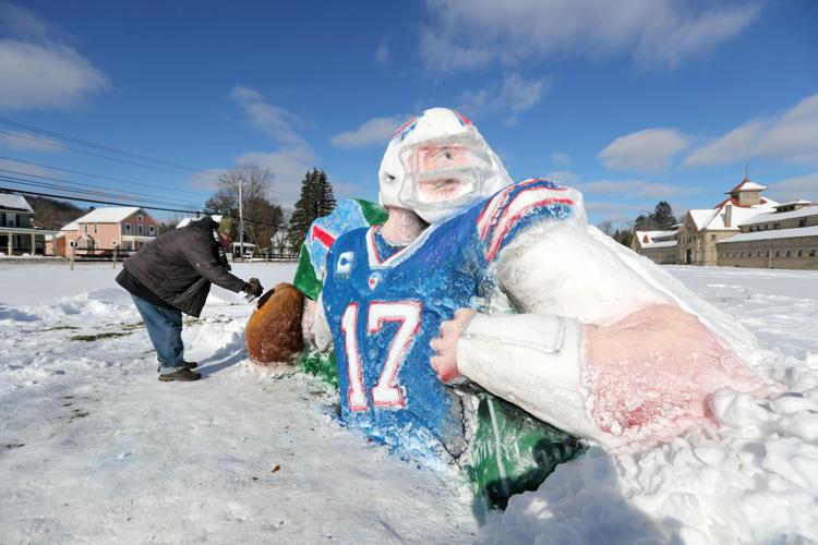 Bills Fan Carves Spectacular 8 Ft Snow Sculpture to Honor Team